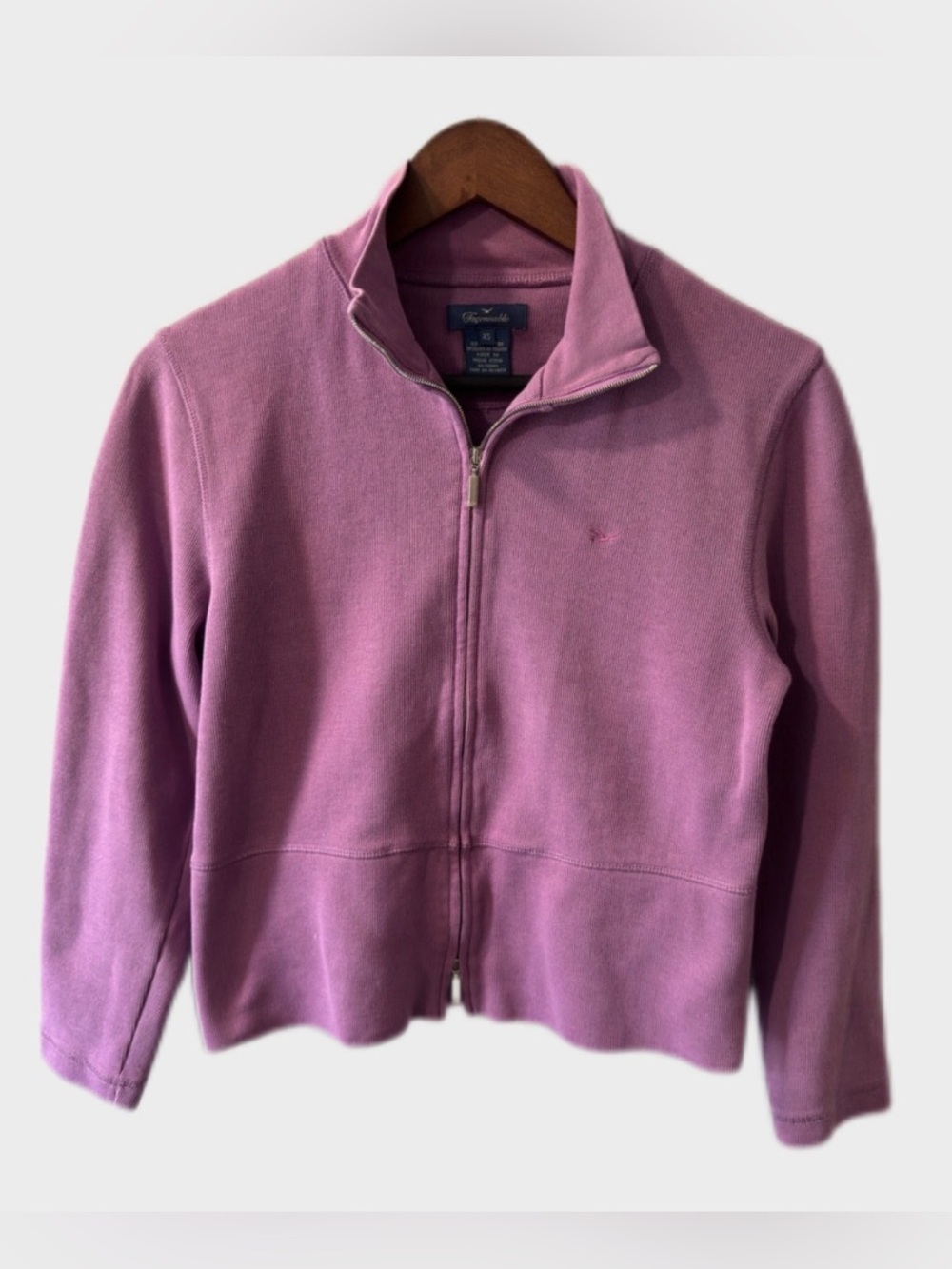 Façonnable Full Zip Cotton Ribbed Cardigan Sweater Size XS